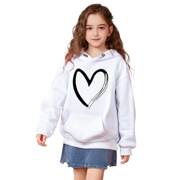 LIUYUNNN Kids Hoddies Pullover White Hooded Casual Long Sleeve Sweatshirts Fall Winter Clothes Size 3-4 Years Boys Clothes Boys Girls Fall Outfits