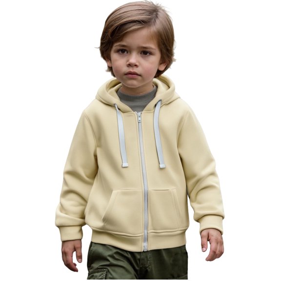 LIUYUNNN Kids Hoodie Kids Zipper Beige Hooded Long Sleeve Soft Sweatshirts Top Fall Clothes Size 4-5 Years Girls Clothes Boys Girls Fall Outfits