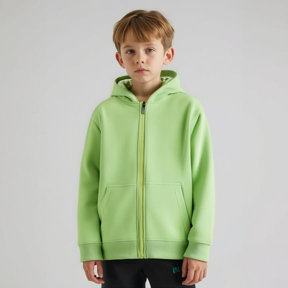 LIUYUNNN Kids Hoodie Zipper Light Green Hoodies Long Sleeve Pullover Tops Fall Winter Clothes Kids Clothes Girls Size 7-8 Years Boys Girls Fall Outfits