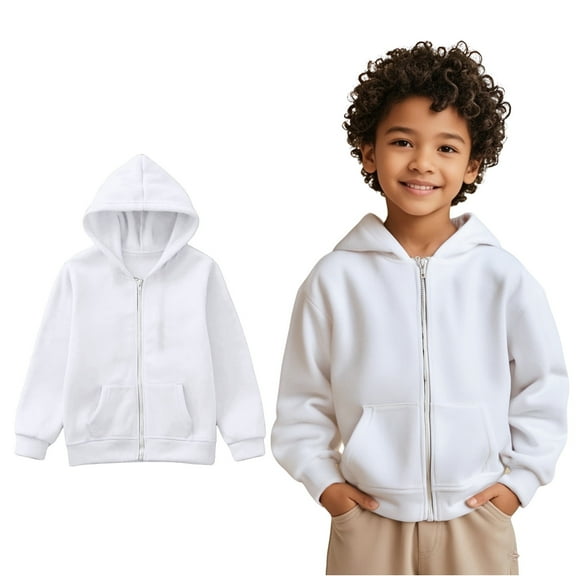 LIUYUNNN Kids Hoodie Zipper White Hoodie Long Sleeve Pullover Tops Fall Winter Clothes 9-10 Years Boy Clothes Boys Girls Fall Outfits