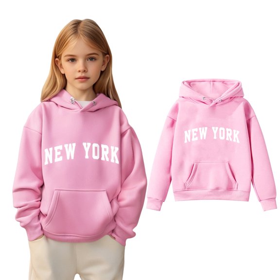 LIUYUNNN Kids Hoodies Boys Kids Letter Graphic Pullover Hooded Lightweight Long Sleeve Hoodies Fall Winter Clothes Kids Girls Clothes 5-6 Years Boys Girls Fall Outfits