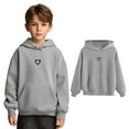thumbnail image 1 of LIUYUNNN Kids Hoodies Boys Kids Pullover Grey Hooded Long Sleeve Casual Basic Pullover Sweatshirt Hoodie Fall Clothes Boys 8-9 Years Clothes Boys Girls Fall Outfits, 1 of 7
