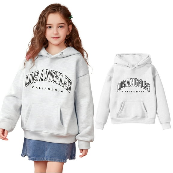 LIUYUNNN Kids Hoodies Boys Letter Graphic Pullover Hoodie Casual Long Sleeve Sweatshirts Fall Clothes Little Girl Clothes 7-8 Years Boys Girls Fall Outfits
