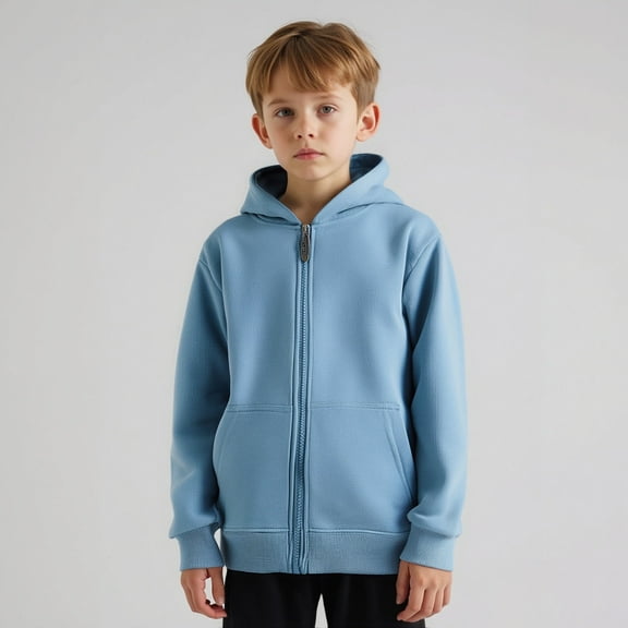 LIUYUNNN Kids Hoodies Boys Zipper Light Blue Hoodie Lightweight Long Sleeve Hoodies Fall Clothes Little Girl Clothes 3-4 Years Boys Girls Fall Outfits