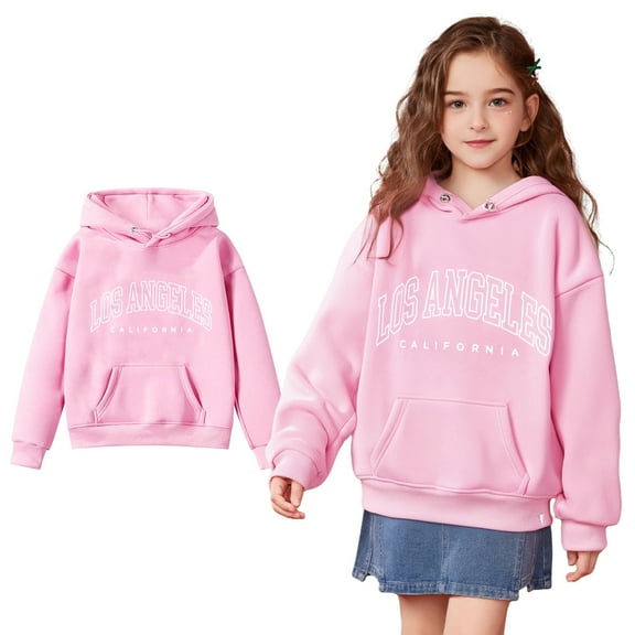 LIUYUNNN Kids Hoodies for Girls Kids Letter Graphic Pullover Hoodie Long Sleeve Hooded Sweatshirt Top Winter Clothes Girls Hoodies Size 7-8 Years Boys Girls Fall Outfits