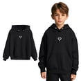thumbnail image 1 of LIUYUNNN Kids Hoodies for Girls Pullover Black Hoodie Long Sleeve Lightweight Pullover Tops Loose Sweatshirt Warm Fall Winter Clothes Girl Clothes 8-9 Years Boys Girls Fall Outfits, 1 of 8