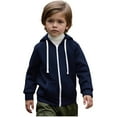 thumbnail image 1 of LIUYUNNN Kids Hoodies for Girls Zipper Navy Hoodie Casual Long Sleeve Sweatshirts Jackets Warm Fall Winter Clothes Kids Girls Clothes 11-12 Years Boys Girls Fall Outfits, 1 of 6