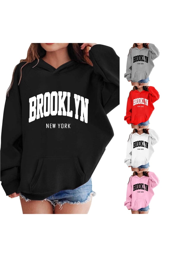 Kids Hoodies And Sweatshirts For Girls Comfortable Casual Long Sleeve Hooded Pullover With Unique Letter Prints For Daily Wear And Halloween Celebrations Comfy Jr, Size 11-12 Years