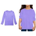 thumbnail image 1 of LIUYUNNN Kids Kids T Shirt Solid ColorPurple Long Sleeve Kids Fall Tops Crewneck Basic Tees Cotton T Shirt Boys' Fashion 12-13 Years Boys Girls Four Seasons Outfits, 1 of 4