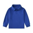 thumbnail image 1 of LIUYUNNN Kids Polo Shirt Boys Long Sleeve Kids Blue Button down Shirt School Uniform Boys Collared Shirts 4-5 Years Boy Clothes Boys Girls Four Seasons Outfits, 1 of 4