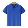 thumbnail image 1 of LIUYUNNN Kids Polo Shirts Boys Short Sleeve Boys Blue Button up Shirt School Uniform Classic 5-6 Years Boys Shirts Size Boys Girls Four Seasons Outfits, 1 of 6