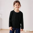 thumbnail image 1 of LIUYUNNN Kids Shirts for Girls Black Pullover Long Sleeve Shirt Kids Fall Tops Crewneck Basic Tees Cotton T Shirt Kids Shirts Girls 4-6 Years Boys Girls Fall and Winter Outfits, 1 of 3