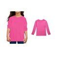 thumbnail image 1 of LIUYUNNN Kids Shirts for Girls Solid ColorHot Pink Long Sleeve Shirt Girls Crewneck T-Shirts Fall Tops Tees Comfort Colors Boys Fashion 11-12 Years Boys Girls Four Seasons Outfits, 1 of 4