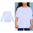 thumbnail image 1 of LIUYUNNN Kids Shirts for Girls Solid ColorWhite Long Sleeve Kids Fall Tops Crewneck Basic Tees Comfort Colors Boys' Fashion 6-7 Years Boys Girls Four Seasons Outfits, 1 of 4