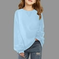 thumbnail image 1 of LIUYUNNN Kids Boys Sweatshirts Long Sleeve Kids Pullover Light Blue Sweatshirt Crewneck Pullover Tops Winter Clothes Girls Toddler Clothes5-6 Years Boys Girls Fall Outfits, 1 of 5