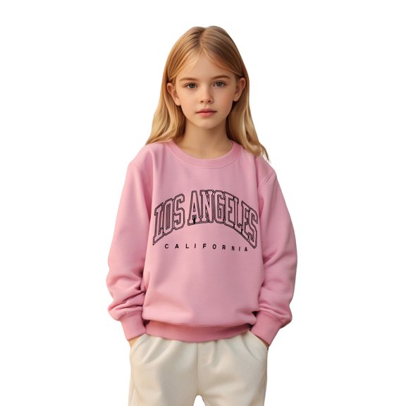 LIUYUNNN Kids Sweatshirt for Boys Long Sleeve Pullover Pink Sweatshirt Girls Crewneck Pullover Tops Warm Fall Winter Clothes Boys 8-9 Years Clothes Boys Girls Fall Outfits