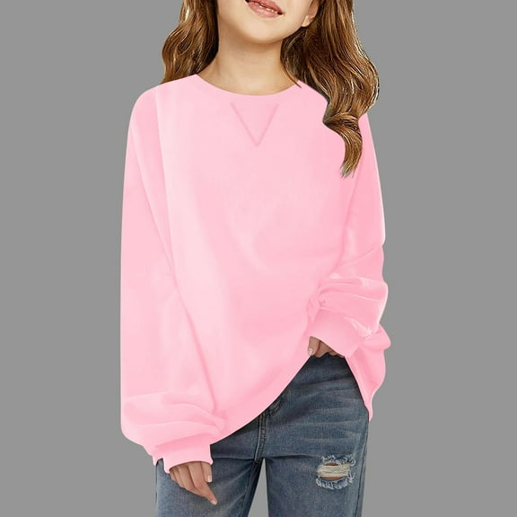 LIUYUNNN Kids Boy Sweatshirt Long Sleeve Pullover Pink Sweatshirt Girls Oversized Crewneck Sweatshirts Fall Winter Clothes Toddler Boy Clothes 5-6 Years Boys Girls Fall Outfits