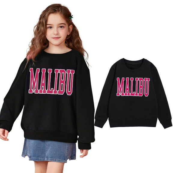 LIUYUNNN Kids Sweatshirt Long Sleeve Pullover Black Sweatshirts Crewneck Sweatshirts Pullover Tops Winter Clothes Sweatshirt for Girls 8-9 Years Boys Girls Fall Outfits