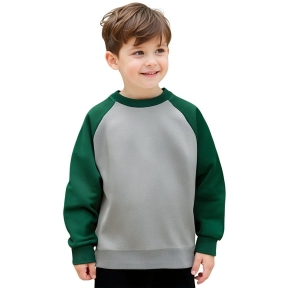 LIUYUNNN Kids Sweatshirt Long Sleeve Pullover Dark Green Sweatshirt Girls Crewneck Pullover Tops Winter Clothes Girls Tops6-7 Years Boys Girls Fall Outfits