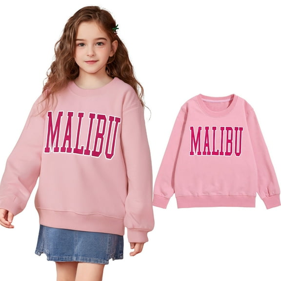 LIUYUNNN Kids Sweatshirt Long Sleeve Pullover Pink Sweatshirt Kids Crewneck Pullover Tops Winter Clothes Boy Clothes 8-9 Years Boys Girls Fall Outfits