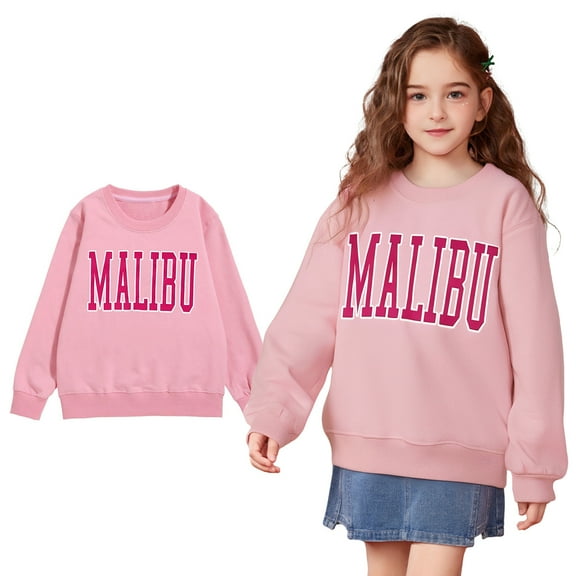 LIUYUNNN Kids Sweatshirts Girls Long Sleeve Girls Pullover Pink Sweatshirt Oversized Crewneck Sweatshirts Winter Clothes 8-9 Years Sweatshirt Boys Girls Fall Outfits