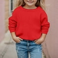 thumbnail image 1 of LIUYUNNN Kids Sweatshirts Long Sleeve Girls Pullover Red Sweatshirt Crewneck Loose Fit Pullover Tops Winter Clothes Kids Clothes Boys Size 6-7 Years Boys Girls Fall Outfits, 1 of 5