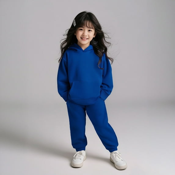LIUYUNNN Kids Sweatsuit Set for Girls 2 Piece Long Sleeve Solid Color Pullover Pullover Hoodie Sweatpants Joggers Set Winter Clothes Boys Jogger Set 3-4 Years Boys Girls Fall and Winter Outfits