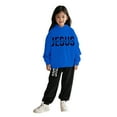 thumbnail image 1 of LIUYUNNN Kids Sweatsuit Set for Girls 2PC Long Sleeve Letter Pullover Hooded Sweatshirt and Jogger Pants Winter Clothes Tracksuit Jogging Outfits Set 5-6 Years Boys Girls Fall and Winter Outfits, 1 of 5