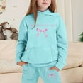 thumbnail image 1 of LIUYUNNN Kids Sweatsuit Set for Girls 2PC Long Sleeve Solid Color Light Blue Basic Hoodie and Jogger Pants Fall Winter Clothes Clothes for Boys 8-9 Years Boys Girls Fall and Winter Outfits, 1 of 3