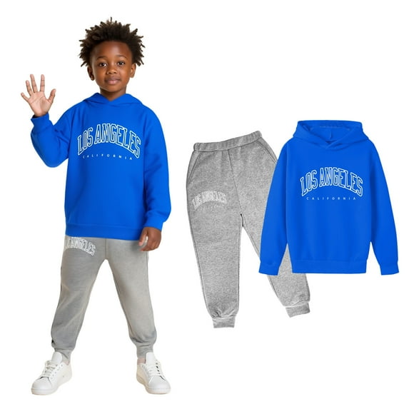 LIUYUNNN Kids Toddler Sweatsuit 2 Piece Long Sleeve Letter Pullover Hoodie Sweatshirt Sweatpants Joggers Set Warm Fall Winter Clothes Girl Sets 5-6 Years Boys Girls Fall and Winter Outfits