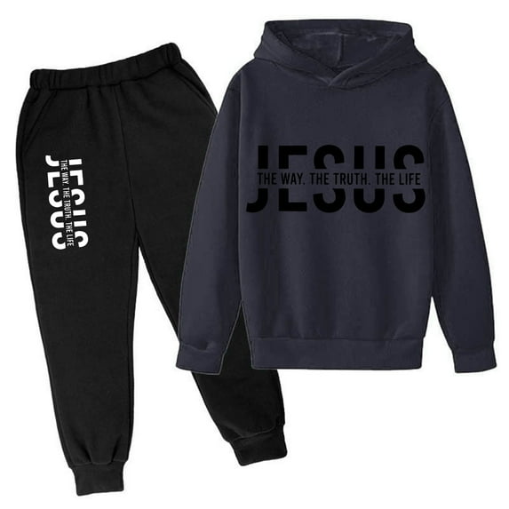 LIUYUNNN Kids Tracksuit Sets 2PC Long Sleeve Letter Grey Pullover Hoodie and Jogger Pants Fall Winter Clothes Boys Girls Athletic Clothes Sets 9-10 Years Boys Girls Fall and Winter Outfits