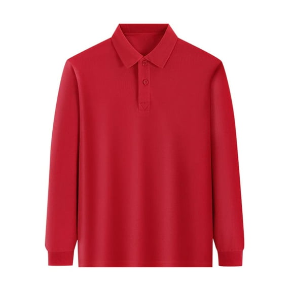 LIUYUNNN Kids Youth Polo Shirts for Boys Long Sleeve Red Button down Shirt Boys Boys Uniform Shirts Classic 11-12 Years Boys Size ShirtsBoys Girls Four Seasons Outfits