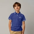 thumbnail image 1 of LIUYUNNN Kids Youth Polo Shirts for Boys Short Sleeve Boys Navy Button down Shirt School Uniform Casual Tops 11-12 Years Boys Size ClothesBoys Girls Four Seasons Outfits, 1 of 3