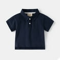 thumbnail image 1 of LIUYUNNN Kids Youth Polo Shirts for Boys Short Sleeve Boys Navy Button up Shirt School Uniform Classic 6-7 Years Boy Clothes Boys Girls Four Seasons Outfits, 1 of 3