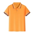 thumbnail image 1 of LIUYUNNN Kids Polo Shirts for Boys Short Sleeve Orange Button up Shirt Boys School Uniform Shirts Casual Tops XL16 Shirts for Boys Boys Girls Four Seasons Outfits, 1 of 3