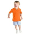 thumbnail image 1 of LIUYUNNN Kids Polo Shirts Boys Short Sleeve Kids Orange Button down Shirt School Uniform Casual Tops 11-12 Years Boys ShirtsBoys Girls Four Seasons Outfits, 1 of 3