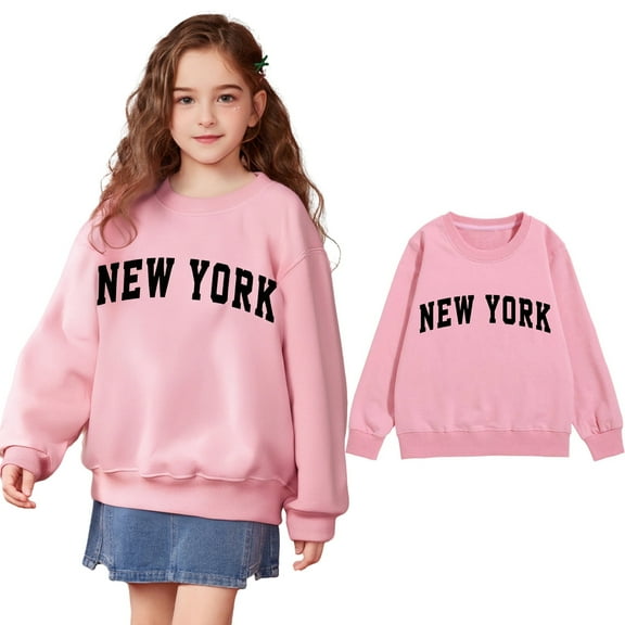 LIUYUNNN Kids Youth Sweatshirt Long Sleeve Girls Pullover Pink Sweatshirt Crewneck Sweatshirts Pullover Tops Fall Clothes 3-4 Years Boy Clothes Boys Girls Fall Outfits