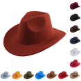 thumbnail image 1 of LIUYUNNN Little Boys Cowboy Hat Stylish Cowboy Hat Western Wool Mid Brim Performance Hat For Outdoor Casual Wear Ethnic Folk Design, One Size, 1 of 4