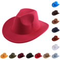 thumbnail image 1 of LIUYUNNN Little Boys Cowboy Hat Stylish Cowboy Hat Western Wool Mid Brim Performance Hat For Outdoor Casual Wear Ethnic Folk Design, One Size, 1 of 4