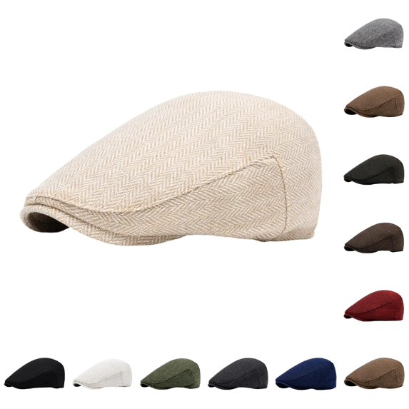 LIUYUNNN Pack of Classic British Style Newsboy Cap In Houndstooth Blend For And Front Brim Beret With Sun Shield Timeless Filigree Hat For All Seasons, One Size