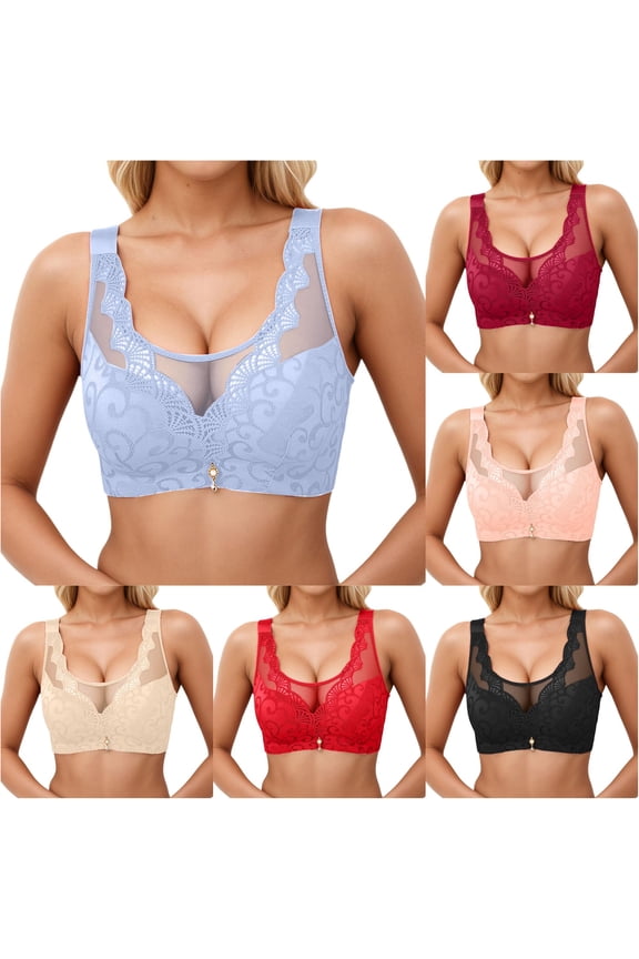 Plus Size Unlined Bra Supportive Lift Lace Wireless Comfort Full Coverage Underwire Strapless Bra, Size 38