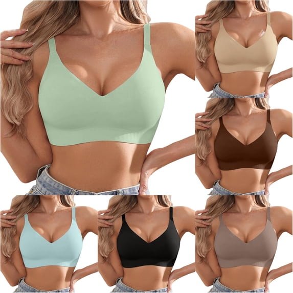 LIUYUNNN Seamless Jelly Gel Bra For Wireless Comfort T Shirt Bra Bralette Soft Support Everyday Wear Womens Workout Bras, Size M
