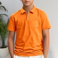thumbnail image 1 of LIUYUNNN Teen Boys Polo Shirts Short Sleeve Boys Orange Button up Shirt Boys Uniform Shirts Casual Tops 13-14 Years ClothesBoys Girls Four Seasons Outfits, 1 of 3