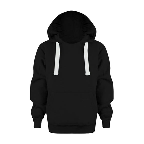 LIUYUNNN Teen Hoodies Pullover Black Hooded Casual Long Sleeve Sweatshirts Warm Fall Winter Clothes Girl Clothes 13-14 Years Boys Girls Fall Outfits