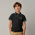thumbnail image 1 of LIUYUNNN Teen Boys' Polo Shirts Short Sleeve Black Button down Shirt Boys School Uniform Collared Shirt 13-14 Years Boys Shirts Size Boys Girls Four Seasons Outfits, 1 of 3