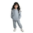 thumbnail image 1 of LIUYUNNN Toddler Boys Girls Sweatsuit Set 2PC Long Sleeve Solid Color Pullover Basic Hoodie Sweatpants Set Fall Clothes Boys Sets 2-3 Years Boys Girls Fall and Winter Outfits, 1 of 4
