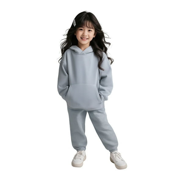 LIUYUNNN Toddler Boys Girls Sweatsuit Set 2PC Long Sleeve Solid Color Pullover Basic Hoodie Sweatpants Set Fall Clothes Boys Sets 2-3 Years Boys Girls Fall and Winter Outfits