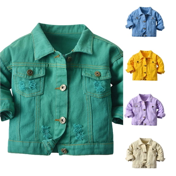 LIUYUNNN Toddler Boys Girls Windproof Solid Denim Coat Jacket Kids Warm Outerwear Jacket Kids Fall Jackets Girls, Size 18-24 Months