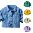 thumbnail image 1 of LIUYUNNN Toddler Boys Girls Windproof Solid Denim Coat Jacket Kids Warm Outerwear Jacket Kids Fall Jackets Girls, Size 18-24 Months, 1 of 4