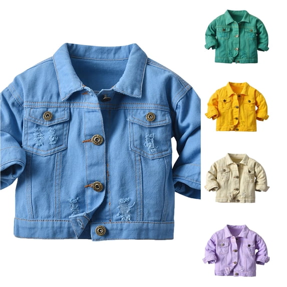 LIUYUNNN Toddler Boys Girls Windproof Solid Denim Coat Jacket Kids Warm Outerwear Jacket Kids Fall Jackets Girls, Size 18-24 Months